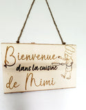 Plaque de bois personnalisée