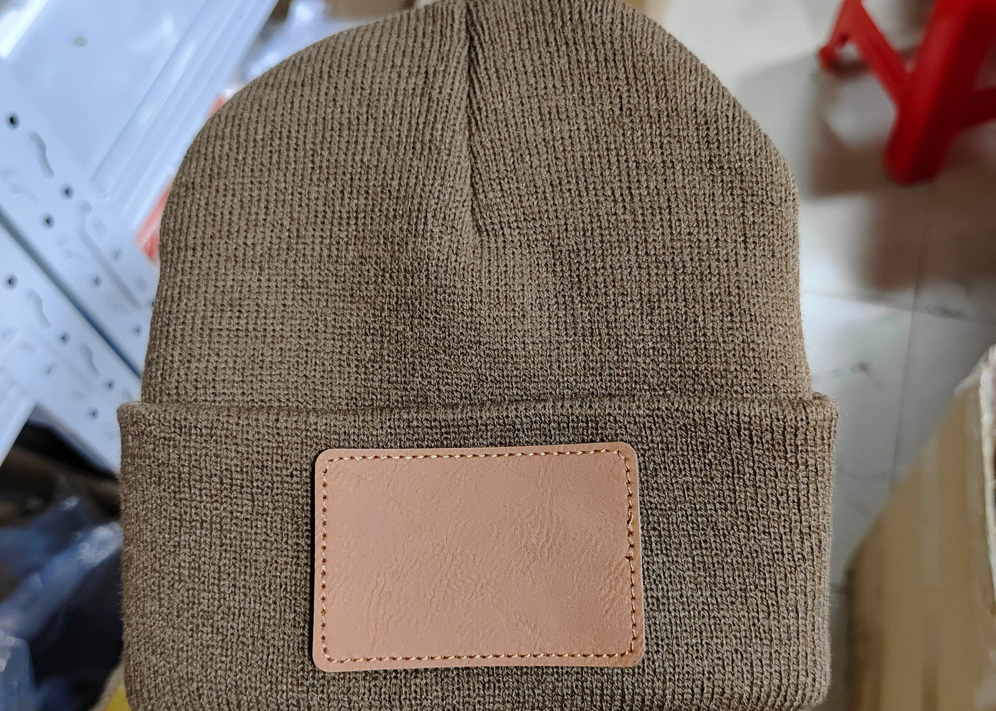 Tuque en tricot /cuir
