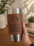 Tasse acier inoxydable et cuir