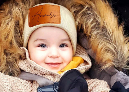 Tuque en tricot /cuir