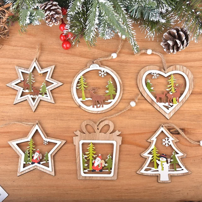 Ornements de Noël en bois