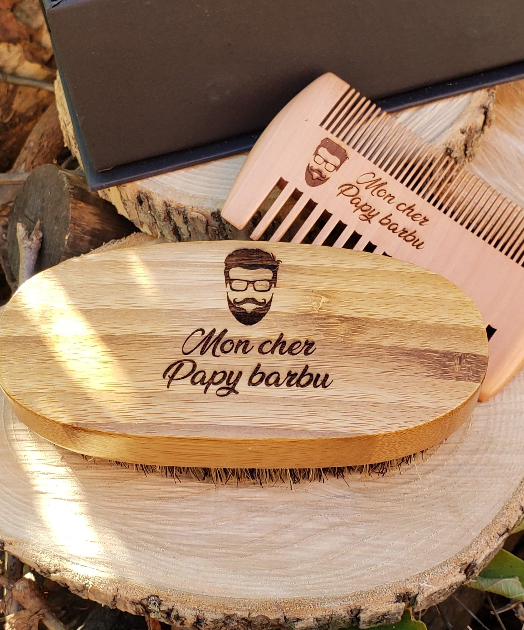 Ensemble brosse et peigne homme