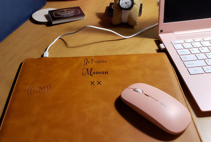 Tapis de souri avec chargeur sans fil