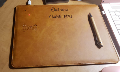 Tapis de souri avec chargeur sans fil