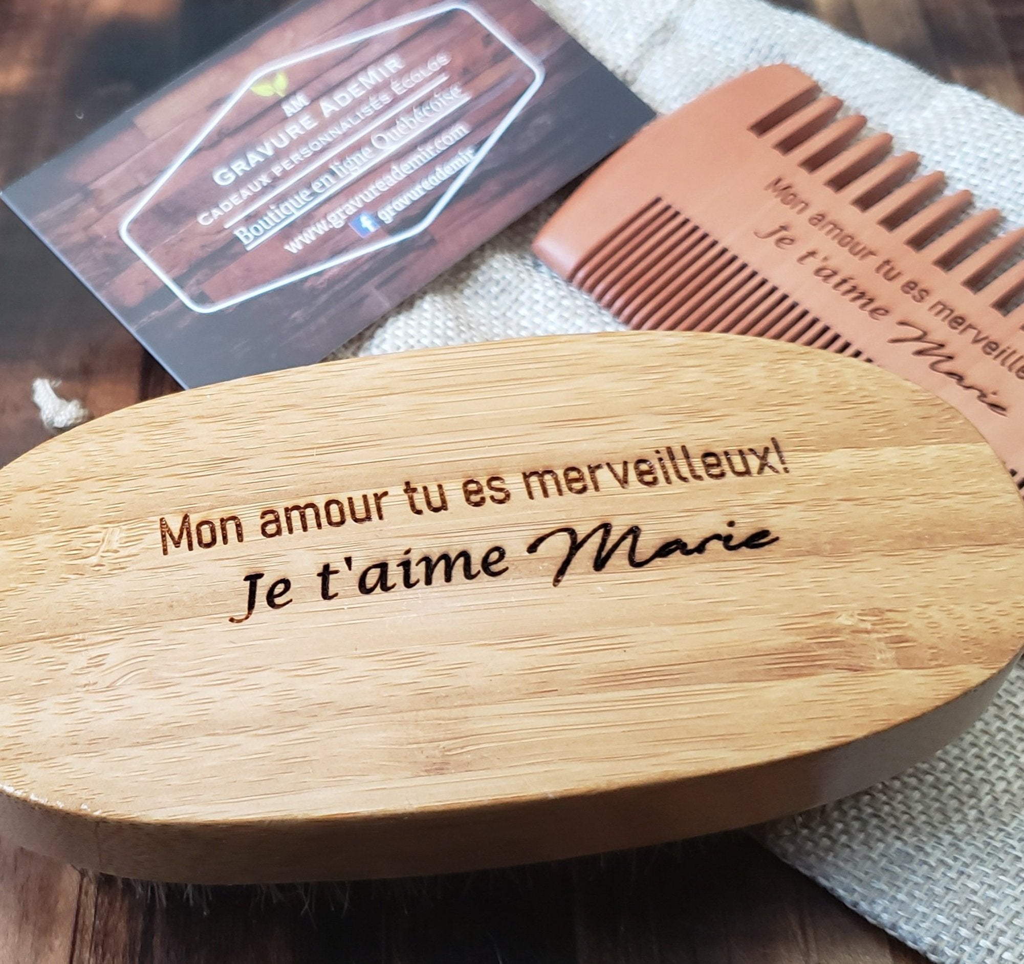 Ensemble brosse et peigne homme