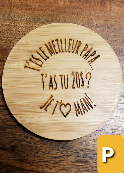 Chargeur sans fil en bamboo