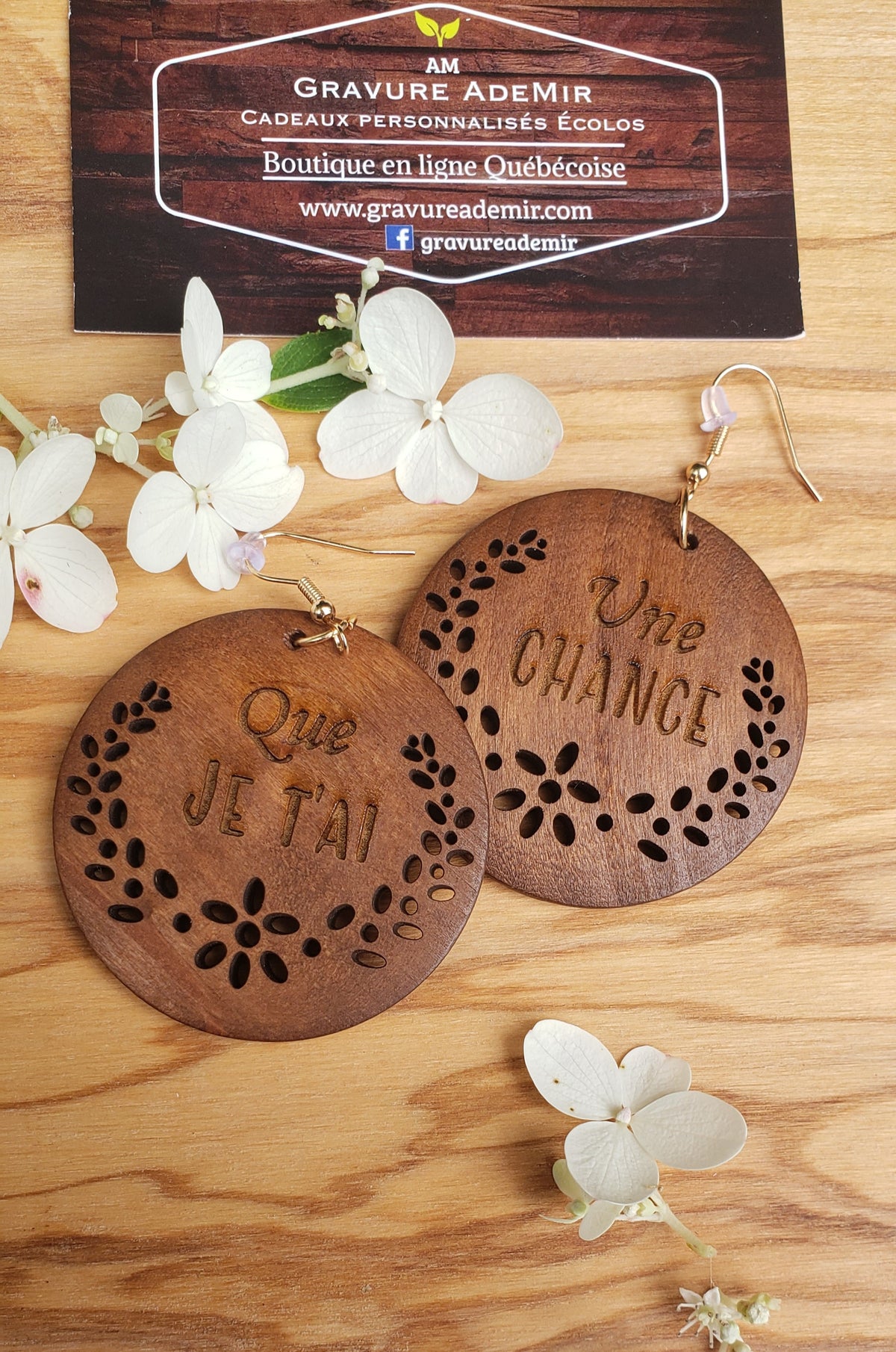 Boucles d'oreilles en bois