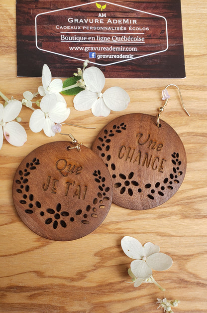 Boucles d'oreilles en bois