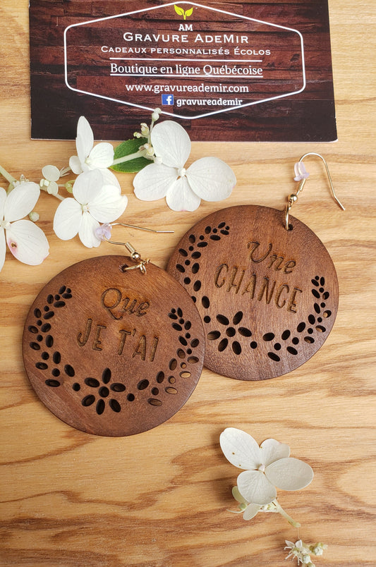 Boucles d'oreilles en bois