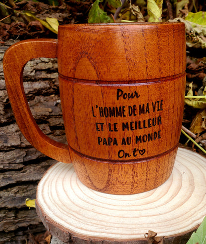 Tasse en bois (grande)