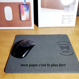 Tapis de souri avec chargeur sans fil personnalisé