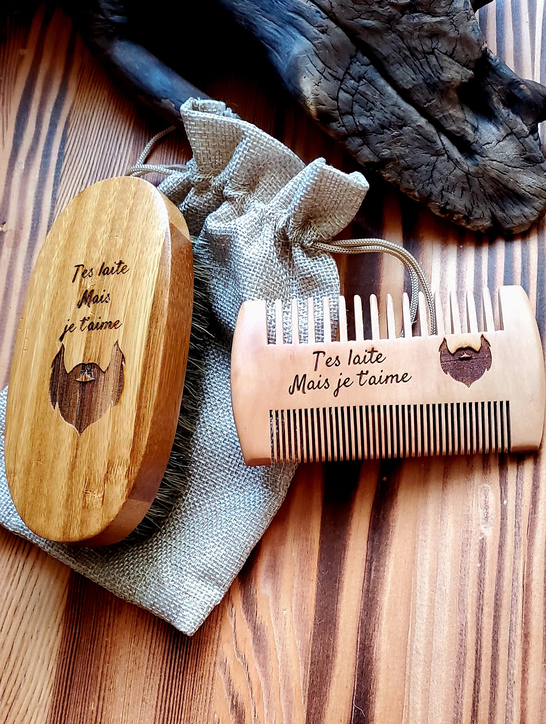 Ensemble brosse et peigne homme