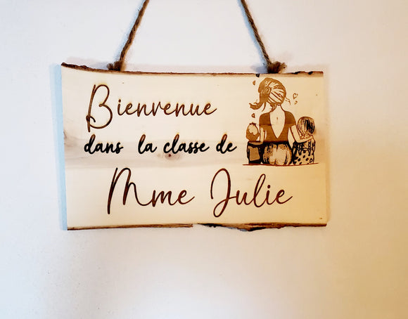 Plaque de bois personnalisée